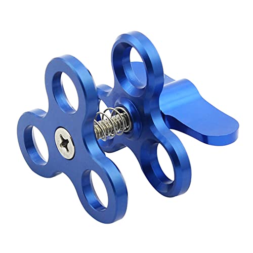 Skyverty Kugelklemme 3 LöCher Tauchlampen Arm Ball Butterfly Clip Halterung für Action Kamera Taschenlampenstativ,Blau Skyverty Kugelklemme 3 LöCher Tauchlampen Arm Ball Butterfly Clip Halterung für Action Kamera Taschenlampenstativ,Blau von Skyverty