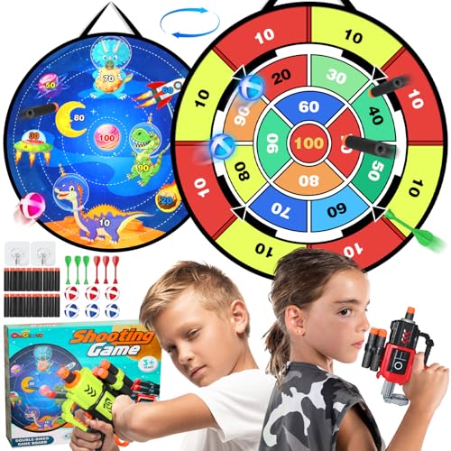 Oneyus Dartscheibe Kinder 73cm, Kinder Spielzeug Doppelseitige Dartscheibe mit 2 Blaster 20 Schaumgeschosse 6 klettballspiel wurfspiel Kinder Bälle, 6 Darts, Indoor Outdoor Spiele für Kinder Geschenke Oneyus Dartscheibe Kinder 73cm, Kinder Spielzeug Doppelseitige Dartscheibe mit 2 Blaster 20 Schaumgeschosse 6 klettballspiel wurfspiel Kinder Bälle, 6 Darts, Indoor Outdoor Spiele für Kinder Geschenke von Oneyus
