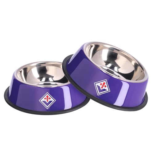 Only4fan 2 18 cm für Hunde und Katzen ACF Fiorentina, Schüssel-Set Uni Erwachsene, Lila, Einheitsgröße von Only4fan