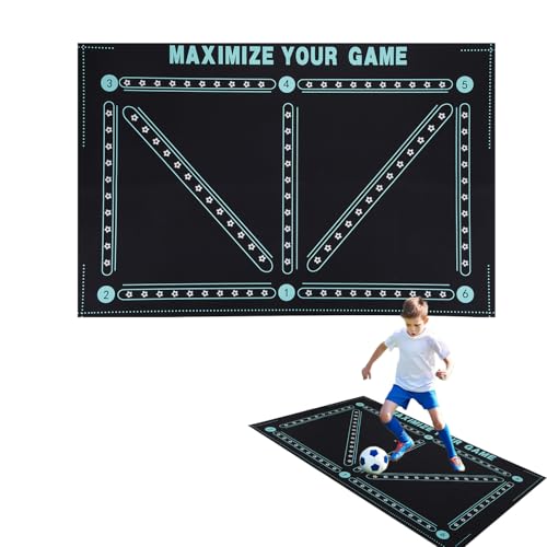 90 x 60 cm Fußball-Trainingsmatte, minimalistische Fußballmeisterungsmatte, rutschfest, stoßfest, klassisches Design, Fußball-Übungsmatte, verbessert die Fußballfähigkeiten, Geschenk für Kinder und von Onperpoe