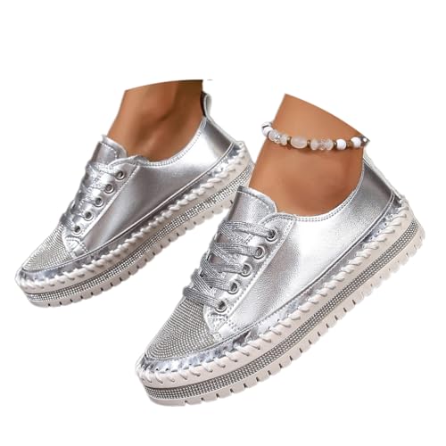 Onsoyours Damen Diamant Sneakers Glitzer Low Plateau Walkingschuhe Freizeitschuhe Schnürer Sportschuhe Atmungsaktiv Strass Turnschuhe Laufschuhe A Silber 37 EU Onsoyours Damen Diamant Sneakers Glitzer Low Plateau Walkingschuhe Freizeitschuhe Schnürer Sportschuhe Atmungsaktiv Strass Turnschuhe Laufschuhe A Silber 37 EU von Onsoyours