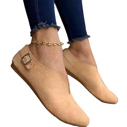 Onsoyours Damen Flache Schuhe Geschlossene Ballerinas Lässige Halbschuhe Wildleder Slip on Freizeitschuhe Mokassins Elegant Flacher Mund Bootsschuhe Slippers A Khaki 43 EU Onsoyours Damen Flache Schuhe Geschlossene Ballerinas Lässige Halbschuhe Wildleder Slip on Freizeitschuhe Mokassins Elegant Flacher Mund Bootsschuhe Slippers A Khaki 43 EU von Onsoyours