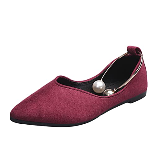 Onsoyours Damen Flache Schuhe Geschlossene Ballerinas Lässige Halbschuhe Wildleder Slip on Freizeitschuhe Mokassins Elegant Flacher Mund Bootsschuhe Slippers B Weinrot 43 EU Onsoyours Damen Flache Schuhe Geschlossene Ballerinas Lässige Halbschuhe Wildleder Slip on Freizeitschuhe Mokassins Elegant Flacher Mund Bootsschuhe Slippers B Weinrot 43 EU von Onsoyours