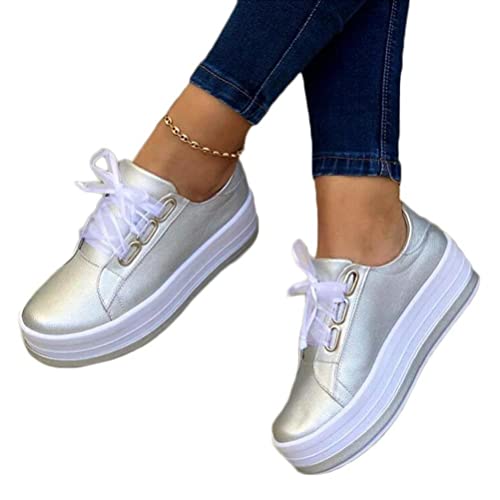 Onsoyours Damen Flat Schuhe Loafers Sneaker Bequeme Atmungsaktive Flache Schnürschuhe Loafer Slip On Halbschuhe Sneaker Turnschuh Low Top für Running Fitness Outdoor Z Silber 41 EU Onsoyours Damen Flat Schuhe Loafers Sneaker Bequeme Atmungsaktive Flache Schnürschuhe Loafer Slip On Halbschuhe Sneaker Turnschuh Low Top für Running Fitness Outdoor Z Silber 41 EU von Onsoyours