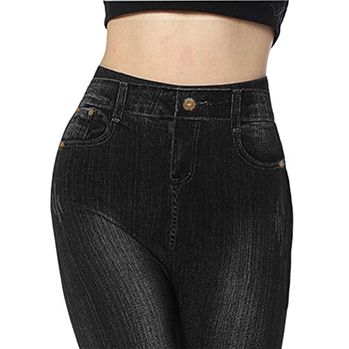 Onsoyours Damen Leggings Jeans-Look High Waist Jeggings Stretch Hose Bedruckte Yogahose Kompressions Fitnesshose für Gym Laufen Fitness B Schwarz XL Onsoyours Damen Leggings Jeans-Look High Waist Jeggings Stretch Hose Bedruckte Yogahose Kompressions Fitnesshose für Gym Laufen Fitness B Schwarz XL von Onsoyours