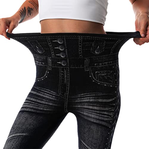 Onsoyours Damen Leggings Jeans-Look High Waist Jeggings Stretch Jeans Hose Blickdicht Einfarbig Yogahose Kompressions Fitnesshose für Gym Laufen Fitness C Schwarz M Onsoyours Damen Leggings Jeans-Look High Waist Jeggings Stretch Jeans Hose Blickdicht Einfarbig Yogahose Kompressions Fitnesshose für Gym Laufen Fitness C Schwarz M von Onsoyours