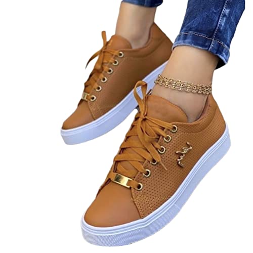 Onsoyours Damen Low Cut Sneaker Leichtgewichts Atmungsaktiv Walkingschuhe PU Runde Zehe Flache Sport Damenschuhe Turnschuhe Freizeitschuhe C Braun 38 EU Onsoyours Damen Low Cut Sneaker Leichtgewichts Atmungsaktiv Walkingschuhe PU Runde Zehe Flache Sport Damenschuhe Turnschuhe Freizeitschuhe C Braun 38 EU von Onsoyours