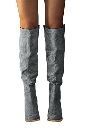 Onsoyours Damen Mode Overknee Stiefel Warme Elegante Seite Zipper Herbst Winter Langschaft Boots mit Blockabsatz B Grau 41 EU Onsoyours Damen Mode Overknee Stiefel Warme Elegante Seite Zipper Herbst Winter Langschaft Boots mit Blockabsatz B Grau 41 EU von Onsoyours