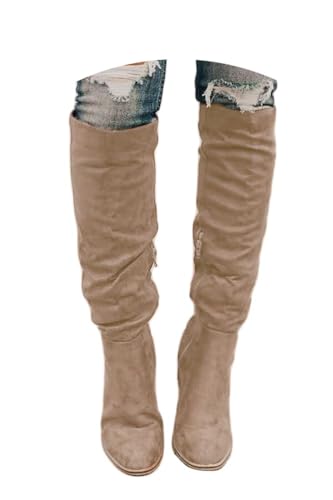 Onsoyours Damen Overknee Stiefel Lässige Warme Gefüttert Langschaft Boots Reitstiefel Niedrige Lange Stiefel mit Absatz Beiläufige Winterschuhe Reißverschluss Schuhe A Beige 38 EU Onsoyours Damen Overknee Stiefel Lässige Warme Gefüttert Langschaft Boots Reitstiefel Niedrige Lange Stiefel mit Absatz Beiläufige Winterschuhe Reißverschluss Schuhe A Beige 38 EU von Onsoyours