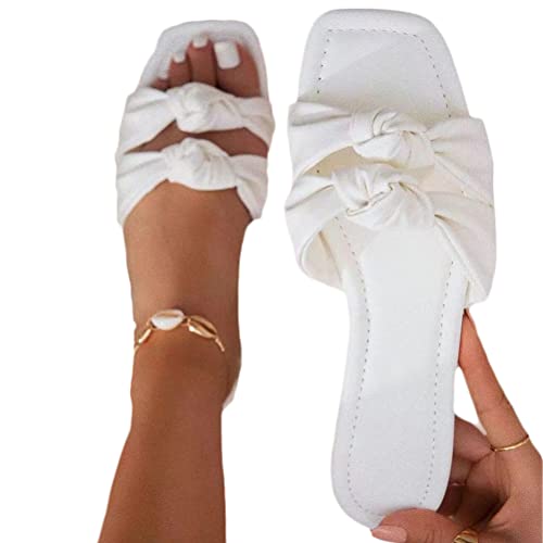 Onsoyours Damen Sandalen Sommer Sandaletten Strass Elegante Pumps Glitzer Hausschuh Slipper Sandals Abendschuhe Flip Flops Sommerschuhe F Weiß 40 EU von Onsoyours