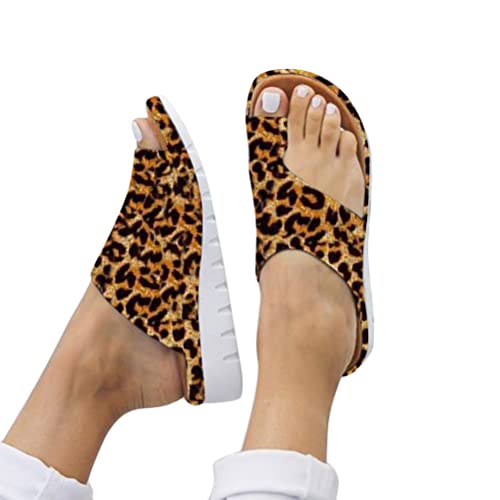 Onsoyours Damen Sommer Big Toe Fußkorrektur Sandale Frauen Bunion Corrector Schuhe Sommer Strand Reise Schuhe Pantolette Big Toe Hallux Valgus Für Die Behandlung C Leopard 38 EU von Onsoyours