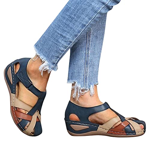 Onsoyours Damen Sommer Geschlossene Sandalen Faux Leder Arbeitsschuhe Schuhe Freizeit Flache Sandaletten Wandern Sport Strand Klettverschluss Sandalen A Blau 38 EU Onsoyours Damen Sommer Geschlossene Sandalen Faux Leder Arbeitsschuhe Schuhe Freizeit Flache Sandaletten Wandern Sport Strand Klettverschluss Sandalen A Blau 38 EU von Onsoyours