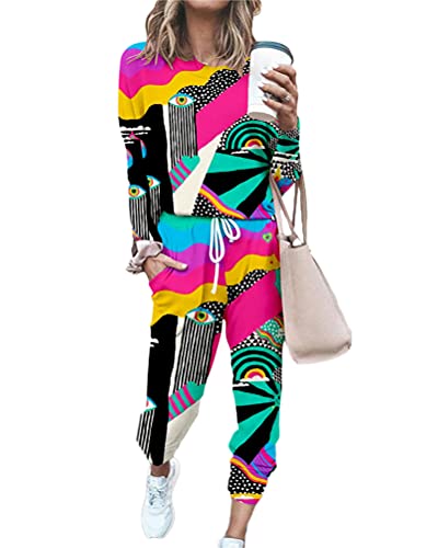 Onsoyours Damen Sportanzug Traingsanzug 2 Stück Jogginganzug Sport Langarm Drucken Pullover Top mit Lange Hose Mode Sportswear Farbe L Onsoyours Damen Sportanzug Traingsanzug 2 Stück Jogginganzug Sport Langarm Drucken Pullover Top mit Lange Hose Mode Sportswear Farbe L von Onsoyours