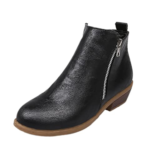 Onsoyours Damen Stiefeletten Winterstiefel Combat Stiefel mit Reißverschluss Kurzschaft Boots Bequeme Ankle Boots Retro Cowboy Stiefel Flache Chelsea Boots Schwarz 39 EU Onsoyours Damen Stiefeletten Winterstiefel Combat Stiefel mit Reißverschluss Kurzschaft Boots Bequeme Ankle Boots Retro Cowboy Stiefel Flache Chelsea Boots Schwarz 39 EU von Onsoyours