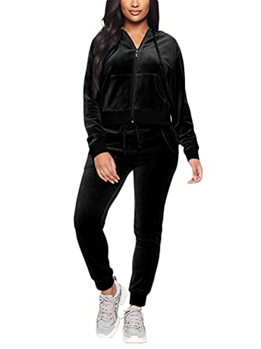 Onsoyours Damen Trainingsanzug 2-Teiliger Einfarbig Jogginganzug Sportanzug Casual Hausanzug Zweiteiliger Zipper Jacke Hose Kordelzug Taschen Schwarz XS Onsoyours Damen Trainingsanzug 2-Teiliger Einfarbig Jogginganzug Sportanzug Casual Hausanzug Zweiteiliger Zipper Jacke Hose Kordelzug Taschen Schwarz XS von Onsoyours