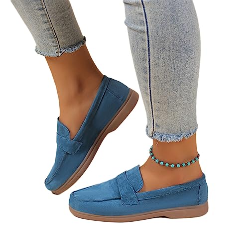Onsoyours Damen Wildleder Loafers Flache Lässige Schuhe Freizeitschuhe Slip on Round Toe Wanderschuhe Bequeme Halbschuhe Sommer Bootsschuhe Atmungsaktiv Mokassins Slippers A Blau 38 EU Onsoyours Damen Wildleder Loafers Flache Lässige Schuhe Freizeitschuhe Slip on Round Toe Wanderschuhe Bequeme Halbschuhe Sommer Bootsschuhe Atmungsaktiv Mokassins Slippers A Blau 38 EU von Onsoyours