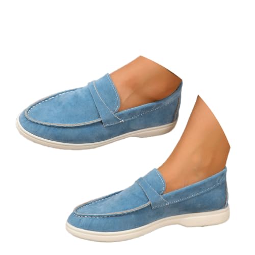 Onsoyours Damen Wildleder Loafers Flache Lässige Schuhe Freizeitschuhe Slip on Round Toe Wanderschuhe Bequeme Halbschuhe Sommer Bootsschuhe Atmungsaktiv Mokassins Slippers B Blau 43 EU Onsoyours Damen Wildleder Loafers Flache Lässige Schuhe Freizeitschuhe Slip on Round Toe Wanderschuhe Bequeme Halbschuhe Sommer Bootsschuhe Atmungsaktiv Mokassins Slippers B Blau 43 EU von Onsoyours