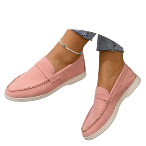 Onsoyours Damen Wildleder Loafers Flache Lässige Schuhe Freizeitschuhe Slip on Round Toe Wanderschuhe Bequeme Halbschuhe Sommer Bootsschuhe Atmungsaktiv Mokassins Slippers B Rosa 39 EU Onsoyours Damen Wildleder Loafers Flache Lässige Schuhe Freizeitschuhe Slip on Round Toe Wanderschuhe Bequeme Halbschuhe Sommer Bootsschuhe Atmungsaktiv Mokassins Slippers B Rosa 39 EU von Onsoyours