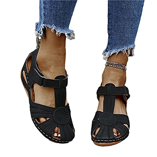 Onsoyours Geschlossene Sandalen Damen Faux Leder Arbeitsschuhe Sommerschuhe Bequeme Freizeit Flache Sandaletten Wandern Sport Sommer Strand Klettverschluss Sandalen B Schwarz 40 EU Onsoyours Geschlossene Sandalen Damen Faux Leder Arbeitsschuhe Sommerschuhe Bequeme Freizeit Flache Sandaletten Wandern Sport Sommer Strand Klettverschluss Sandalen B Schwarz 40 EU von Onsoyours