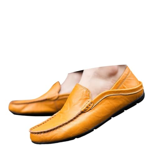 Onsoyours Herren Halbschuhe Komfort Fahrschuhe Leicht Weich Mokassin Slippers Hausschuhe Penny Loafers A Gelb 42 EU von Onsoyours