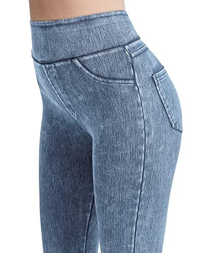 Onsoyours Leggings Damen Skinny Jeans High Waist Jogginghose Denim Stretch Hose mit Taschen Pants Fitnesshose Yogahose Streetwear G Hellblau XL Onsoyours Leggings Damen Skinny Jeans High Waist Jogginghose Denim Stretch Hose mit Taschen Pants Fitnesshose Yogahose Streetwear G Hellblau XL von Onsoyours