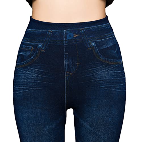 Onsoyours Leggings Damen Skinny Jeans-Look High Waist Jogginghose Stretch Blickdicht Bedruckte Jeggings Hose Pants Fitnesshose Yogahose Streetwear A Dunkelblau XS Onsoyours Leggings Damen Skinny Jeans-Look High Waist Jogginghose Stretch Blickdicht Bedruckte Jeggings Hose Pants Fitnesshose Yogahose Streetwear A Dunkelblau XS von Onsoyours