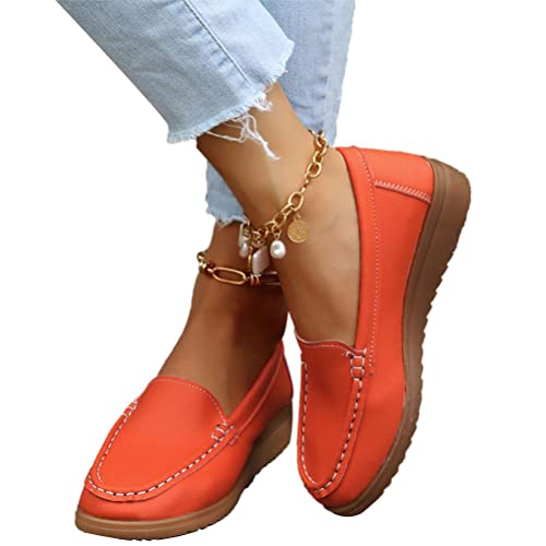 Onsoyours Loafers Damen Mokassins Damenschuhe Freizeit Slipper Casual Leder Halbschuhe Bootsschuhe B Orange 42 EU Onsoyours Loafers Damen Mokassins Damenschuhe Freizeit Slipper Casual Leder Halbschuhe Bootsschuhe B Orange 42 EU von Onsoyours