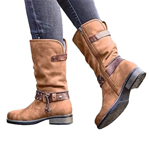 Onsoyours Schneestiefel Damen Warm Gefüttert Winterstiefel Mittelstiefel Seitlicher Reißverschluss Casual Cowboy Stiefel Ritterstiefel Winterschuhe Stiefelette mit Schnalle A Braun 42 EU Onsoyours Schneestiefel Damen Warm Gefüttert Winterstiefel Mittelstiefel Seitlicher Reißverschluss Casual Cowboy Stiefel Ritterstiefel Winterschuhe Stiefelette mit Schnalle A Braun 42 EU von Onsoyours