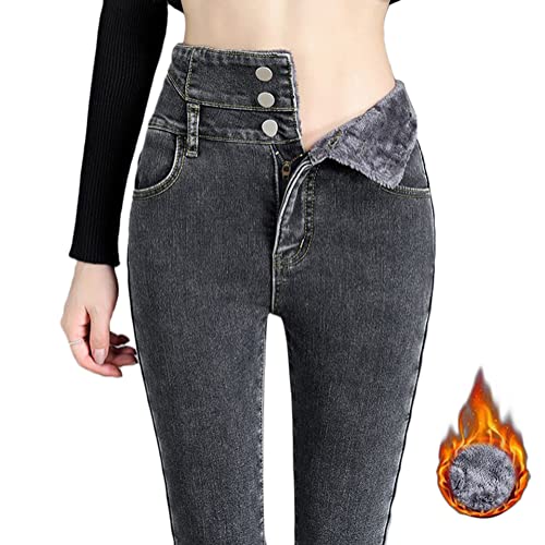 Onsoyours Thermo Jeans für Damen Fleece Gefütterte Jeans Winter Denim Leggings Hohe Taille Slim Fit Skinny Lang Winterhose Straight Hosen A Grau M Onsoyours Thermo Jeans für Damen Fleece Gefütterte Jeans Winter Denim Leggings Hohe Taille Slim Fit Skinny Lang Winterhose Straight Hosen A Grau M von Onsoyours