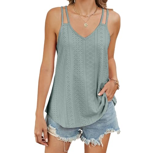 OonMan Damen-Sommer-Top, einfarbig, V-Ausschnitt, Unterteil, Camisole von OonMan