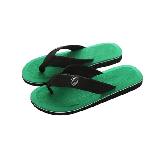 OonMan Herren-Flip-Flops, Sommer-Flip-Flops, Strandsandalen, rutschfest, für drinnen und draußen, Grün, Größe 40 (Innensohle 25,5 cm) von OonMan