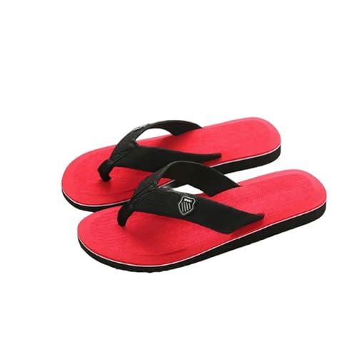 OonMan Herren-Flip-Flops, Sommer-Flip-Flops, Strandsandalen, rutschfest, für drinnen und draußen, Rot, 41 (Innensohle 26 cm) von OonMan