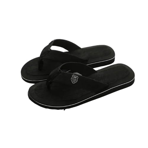 OonMan Herren-Flip-Flops, Sommer-Flip-Flops, Strandsandalen, rutschfest, für drinnen und draußen, Schwarz, 44 (Innensohle 27,5 cm) von OonMan