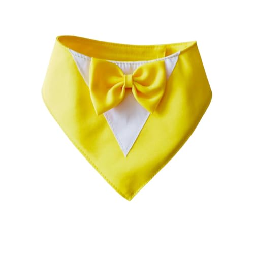 OonMan Katzenhalstuch Pet Suit Dreieck Bandana Bowknot Bib Handtuch-Gelb-S(36Cm) von OonMan