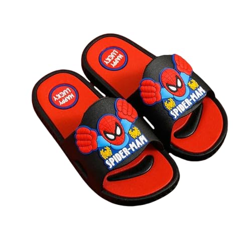 OonMan Kinder-Sandalen, Cartoon-Sommer-Heimschuhe, Jungen, wasserdicht, rutschfest, Schwarz, 33 Einlegesohlen, 20,5 cm von OonMan