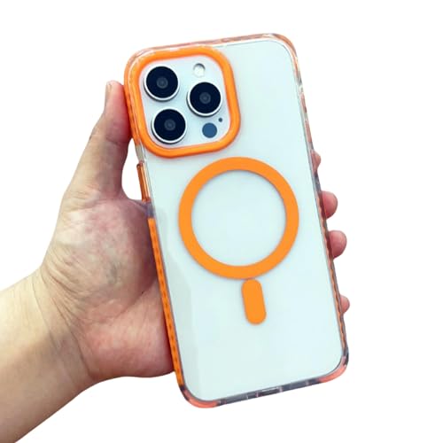 OonMan Magnetische Handyhülle, geeignet für iPhone 13Pro Max, mit Umhängeband, Orange von OonMan