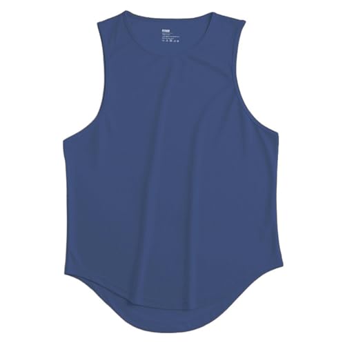 OonMan funktionsunterwäsche Herren Sommer Quick Dry Sport Tank Top Männer Ärmellose Schulter Fitness Tank Top-Dunkelblau-XXL von OonMan