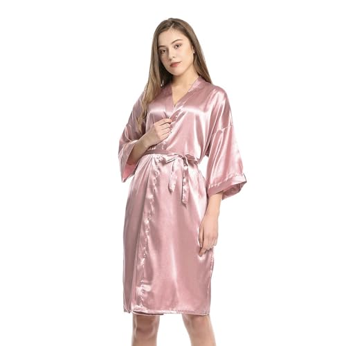 OonMan seidenpyjama Damen Morgenkleid Sleeping Robe Damen Homewear Pyjamas-Pink-S von OonMan