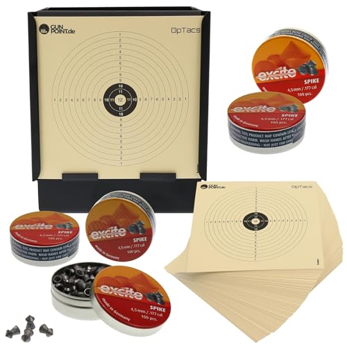 OpTacs Set Kugelfangkasten Maxi 14x14 cm + 5x100 H&N Excite Spike Diabolos + 10 Zielscheiben Luftgewehr OpTacs Set Kugelfangkasten Maxi 14x14 cm + 5x100 H&N Excite Spike Diabolos + 10 Zielscheiben Luftgewehr von OpTacs