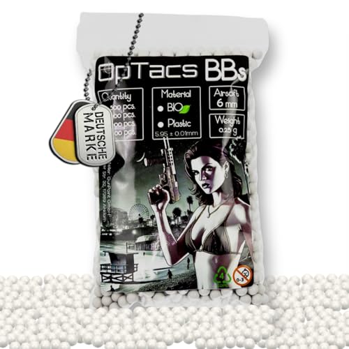 Optacs BBS 6mm – Softair Kugeln 0,20g – 500 Stück – Premium BB Airsoft Munition Optacs BBS 6mm – Softair Kugeln 0,20g – 500 Stück – Premium BB Airsoft Munition von OpTacs