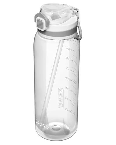 Opard Peak 1000 ml Trinkflasche mit Strohhalm, BPA-frei, Auslaufsichere Flasche mit Klappdeckel Opard Peak 1000 ml Trinkflasche mit Strohhalm, BPA-frei, Auslaufsichere Flasche mit Klappdeckel von Opard