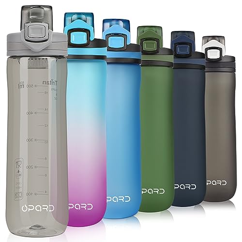 Opard Trinkflasche Sport 600ml - Wasserflasche aus Tritan BPA-Frei, auslaufsichere Sportflasche, Kunststoff Water Bottle mit Sieb - Mit 1 klick öffnen - für Kinder, Schule, Fahrrad, Fitness von Opard