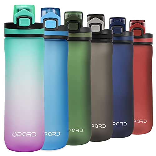 Opard Trinkflasche Sport 600ml - Wasserflasche aus Tritan BPA-Frei, auslaufsichere Sportflasche, Kunststoff Water Bottle mit Sieb - Mit 1 klick öffnen - für Kinder, Schule, Fahrrad, Fitness von Opard