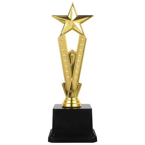 Operitacx Trophy Award, Gold Star Award Trophäen für Kinder, 22,6 cm Kunststoff-Trophäen für Gastgeschenke, Auszeichnungspreise, Schulpreise, Spielpreise von Operitacx