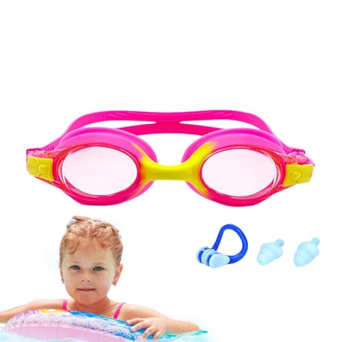 Anti-Beschlag-Schwimmbrille für Kinder, Unisex-Schwimmbrille für Kinder, Anti-Beschlag- und Anti-Leck-Brille für Kleinkinder – verstellbare Anti-Leck-Brille mit Nasenklammer, Ohrstöpsel von Opilroyn