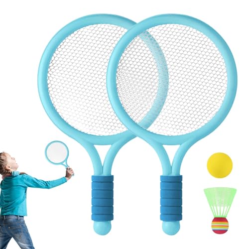 Badminton-Set für Badmintonschläger, rutschfest, mit Lenkrad und Tennisball, Interaktionsspielzeug für Eltern und Kind von Opilroyn