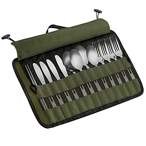 Besteck-Organizer, Rolle, 13 Taschen, Aufbewahrungstaschen für Utensilien, 1/2 Stück, Schutz für Besteck-Organizer aus Polyester | Anlaufschutz-Rolle, P von Opilroyn