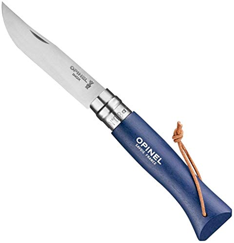 Opinel Unisex O001704 Messer, Buchenholz Blau, N°8 EU von Opinel