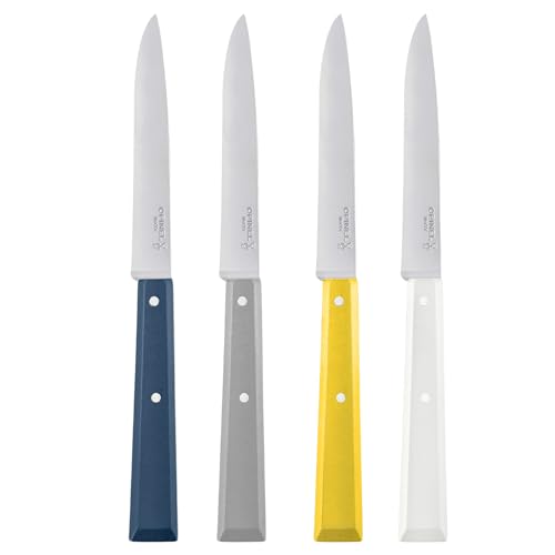 Opinel Bon Appetit Celeste Tafelmesser - rostfrei - 4 tlg - Stahl 12C27 - Buchenholzgriffe in weiß - blau - gelb - grau Opinel Bon Appetit Celeste Tafelmesser - rostfrei - 4 tlg - Stahl 12C27 - Buchenholzgriffe in weiß - blau - gelb - grau von OPINEL