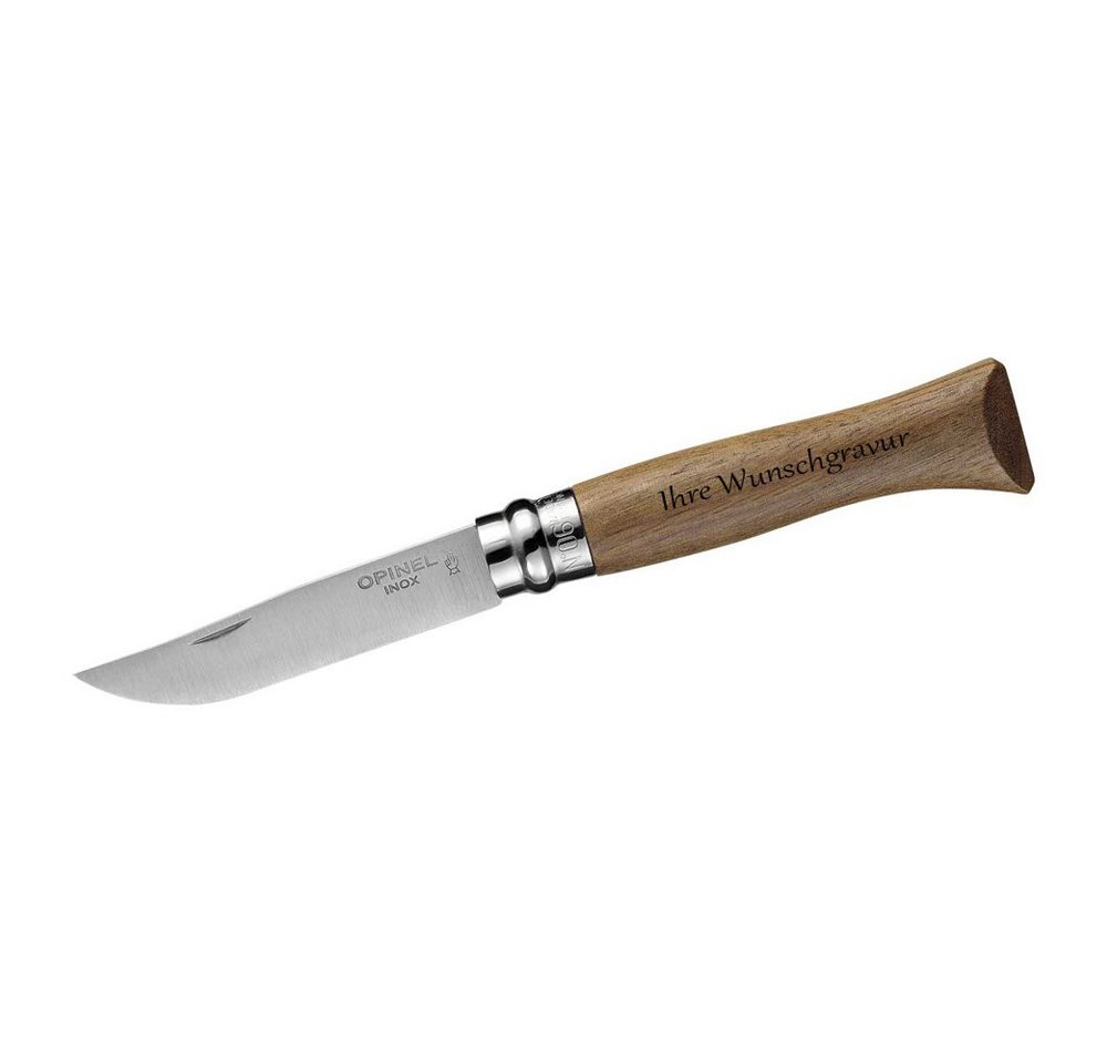 Opinel Taschenmesser No 06, Walnuss, rostfrei, mit Namensgravur Opinel Taschenmesser No 06, Walnuss, rostfrei, mit Namensgravur von Opinel